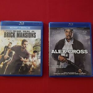 Movie Lot of 2 Blu-Ray DVD's Rated PG13 Brick Mansions & Alex Cross Tyler Perry